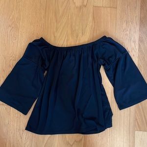 Pull&Bear Off-Shoulder Top - Black
